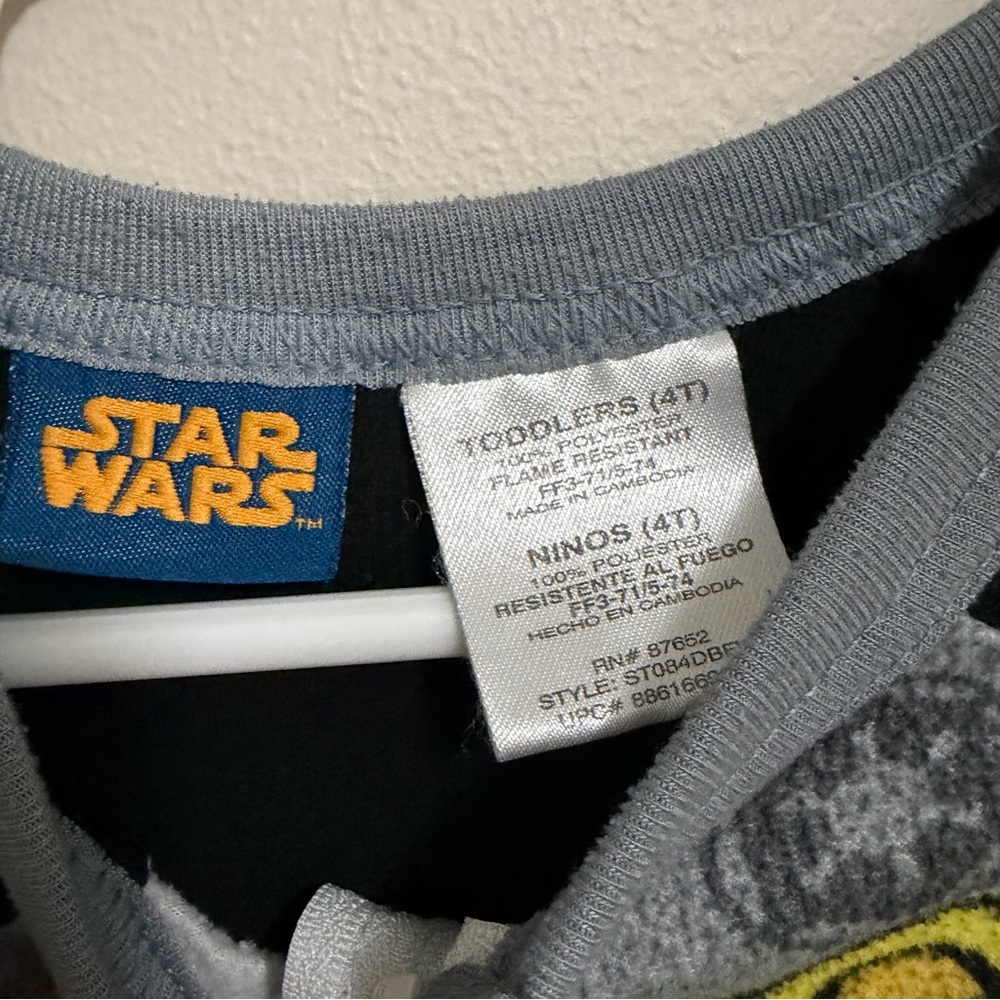 Star Wars Kids One Piece Footie - Black, Gray, and Brown 4T - Picture 2 of 4